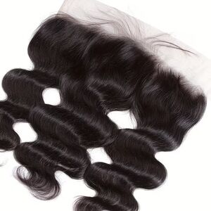 Natural Black Body Wave Lace Frontal Closure - Premium Human Hair. 16 inch